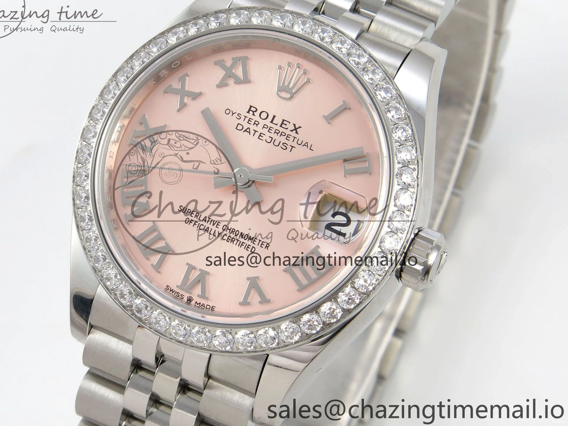 MiroTime 1226 DateJust 31 278274 THBF 1:1 Best Edition 904L Steel RG Roman Dial Diamonds Bezel on SS Jubilee Bracelet HZ Cal. Modern 37